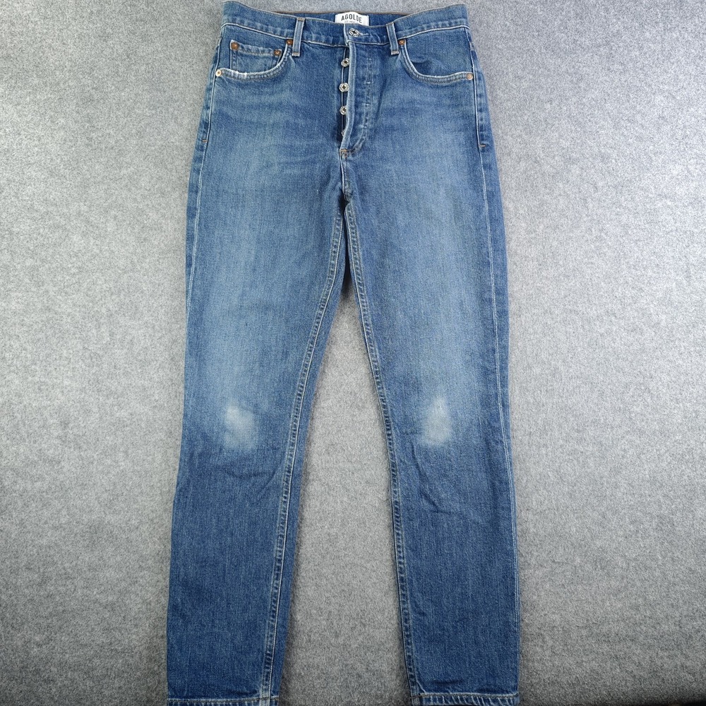 Agolde Nico Jeans Women's 27 High Rise Slim Fit Button Fly Medium Wash USA Made